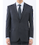 ストレッチウォッシャブル スリムフィット 2ボタン2ピーススーツ チェック紺