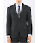 ストレッチウォッシャブル リラックスフィット 2ボタン2ピーススーツ ウィンドペン黒