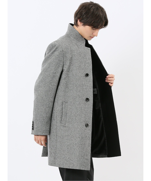 新品★renoma HOMME カシミヤアンゴラ混ウール スタンドコート アンゴラ混ウール スタンドコート 無地黒【renoma HOMME】:TAKA-Q通販