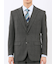 ウール調 ストレッチウォッシャブル レギュラーフィット 2ボタン3ピーススーツ チェックグレー