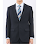 ストレッチウォッシャブル スリムフィット 2ボタン2ピーススーツ 組織紺