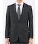 ストレッチウォッシャブル スリムフィット 2ボタン2ピーススーツ シャドーチェック黒
