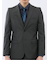 超光沢ウール混ストレッチ スリムフィット 2ボタン3ピーススーツ シャドーカルゼグレー