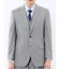 光沢ウール混 レギュラーフィット 2ボタン3ピーススーツ ストライプグレー