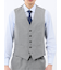 光沢ウール混 レギュラーフィット 2ボタン3ピーススーツ ストライプグレー