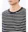 ストレッチ ボーダー クルーネック 5分袖 Tシャツ