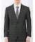 ウール調 ストレッチ ウォッシャブル スリムフィット 2ボタン 2ピース スーツ チェックグレー