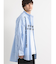 セマンティックデザイン ストライプ柄ロゴプリント長袖BIGシャツ