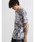 シェラック/SHELLAC メッセージ総柄グラフィック クルーネック半袖Tシャツ