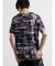 シェラック/SHELLAC メッセージ総柄グラフィック クルーネック半袖Tシャツ