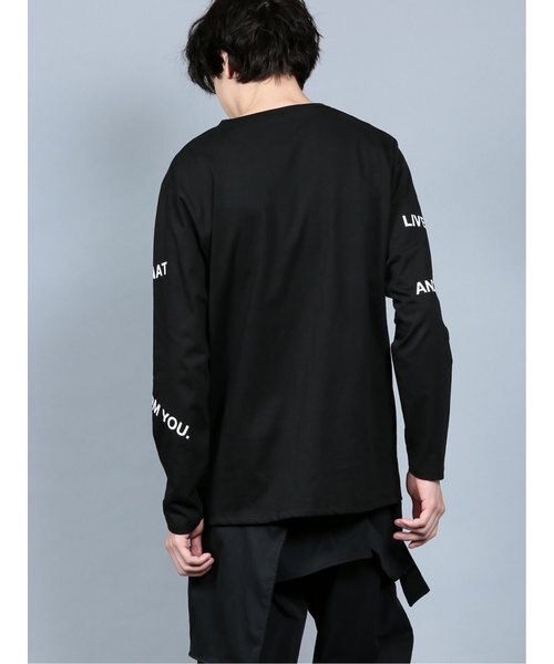 SHELLAC Vネック長袖Tシャツ 48 シェラック/SHELLAC 切替Vネック長袖ロングTシャツ