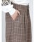 セマンティックデザイン チェック柄 ワイドテーパードパンツ