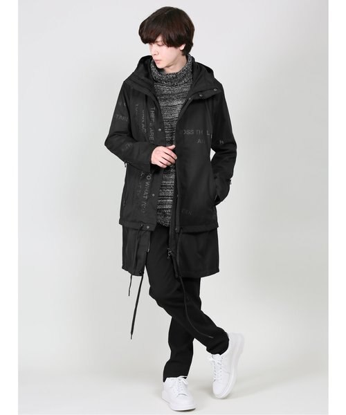 SHELLACコート シェラック/SHELLAC プリント ロングフードアウター｜セマンティック