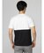 セマンティックデザイン バイカラー切替 Vネック半袖Tシャツ