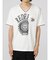 セマンティックデザイン 切替カレッジ Vネック半袖ルーズTシャツ