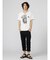 セマンティックデザイン 切替カレッジ Vネック半袖ルーズTシャツ