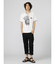 セマンティックデザイン 切替カレッジ Vネック半袖ルーズTシャツ