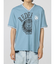 セマンティックデザイン 切替カレッジ Vネック半袖ルーズTシャツ