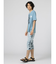 セマンティックデザイン 切替カレッジ Vネック半袖ルーズTシャツ
