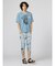 セマンティックデザイン 切替カレッジ Vネック半袖ルーズTシャツ