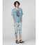 セマンティックデザイン 切替カレッジ Vネック半袖ルーズTシャツ