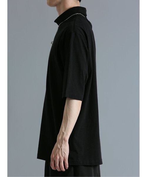 ネックレス付き タートル半袖ルーズTシャツ｜セマンティック