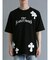 クロスアップリケ クルーネック半袖ルーズTシャツ