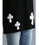 クロスアップリケ クルーネック半袖ルーズTシャツ