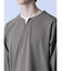 ふくれジャガード フェイクキーネック長袖Tシャツ