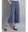 ストレッチ ボタン付きワイドパンツ