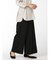 微起毛 片プリーツ ワイドパンツ