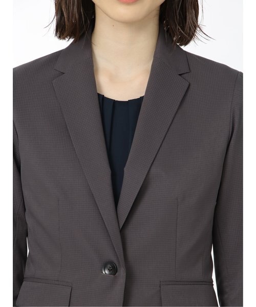 クールドッツ/COOL DOTS 1ボタン7分袖ジャケット グレー(セットアップ