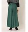 ギャザープリーツ ワイドパンツ 緑