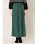 ギャザープリーツ ワイドパンツ 緑