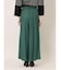 ギャザープリーツ ワイドパンツ 緑