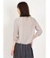 ビジュー付 クルー7分袖プルオーバーブラウス
