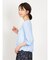 ビジュー付 クルー7分袖プルオーバーブラウス