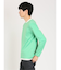 レーヨンナイロン フェイクレイヤード クルーネック長袖Tシャツ