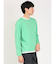レーヨンナイロン フェイクレイヤード クルーネック長袖Tシャツ