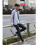 レーヨンナイロン フェイクレイヤード クルーネック長袖Tシャツ