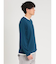 レーヨンナイロン フェイクレイヤード クルーネック長袖Tシャツ
