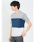 三段切替 クルーネック半袖Tシャツ