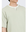 鹿の子 フェイクキーネック半袖Tシャツ