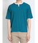 鹿の子 フェイクキーネック半袖Tシャツ