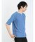 鹿の子 フェイクキーネック半袖Tシャツ