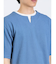 鹿の子 フェイクキーネック半袖Tシャツ