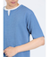 鹿の子 フェイクキーネック半袖Tシャツ