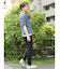 kaule 裾フェイクレイヤード クルーネック半袖Ｔシャツ
