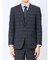 ストレッチウォッシャブル レギュラーフィット 2ボタン3ピーススーツ チェック紺