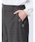 レーヨン混ストレッチ ワイドパンツ チェックグレー(セットアップ可能)